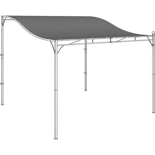 Outsunny Pergola Replacement Canopy Sunshade for Patio Cover Replacement Roof Cover for 3 x 3 m Gazebo 298 x 293 cm Dark Grey | Aosom Ireland