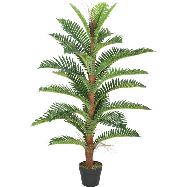 HOMCOM Künstliche Palme 120 cm mit 24 großen Blättern hoher Realismus Topf inklusive Aosom