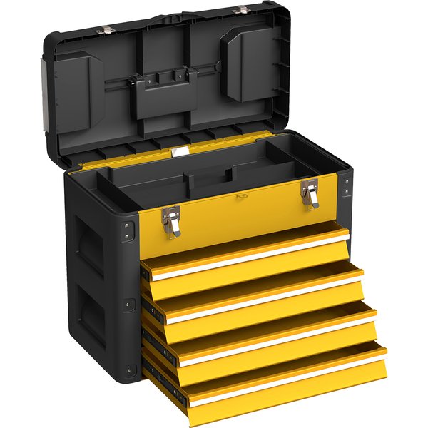 HOMCOM 4 Drawers Large Toolbox - Yellow | Aosom Ireland