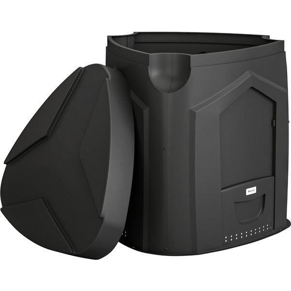 Outsunny Garden Composter Home Rotating Compost Bin, 78x75x78 cm, Black | Aosom Ireland