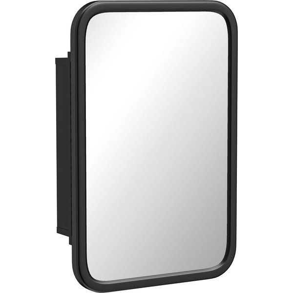HOMCOM Bathroom Wall Cabinet with Tempered Mirror Metal Bathroom Mirror Cabinet with 3 Shelves Black | Aosom Ireland