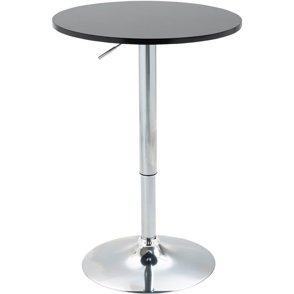 HOMCOM Runder Bartisch Höhenverstellbar Drehtisch Stahl Schwarz Ø61x70-97cm Aosom