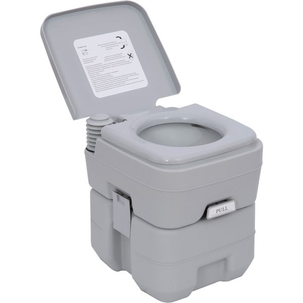 Outsunny 20L Camping Toilet, Outdoor Portable Travel Mobile WC with 2 Detachable Tanks & Push-button Operation | Aosom Ireland