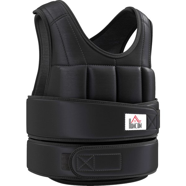 HOMCOM 15kg Weighted Trainer Vest for Men Or Women, Adjustable Weight with 38 Weight Bags, Easy to Use Cardio Running Vest, Black | Aosom Ireland