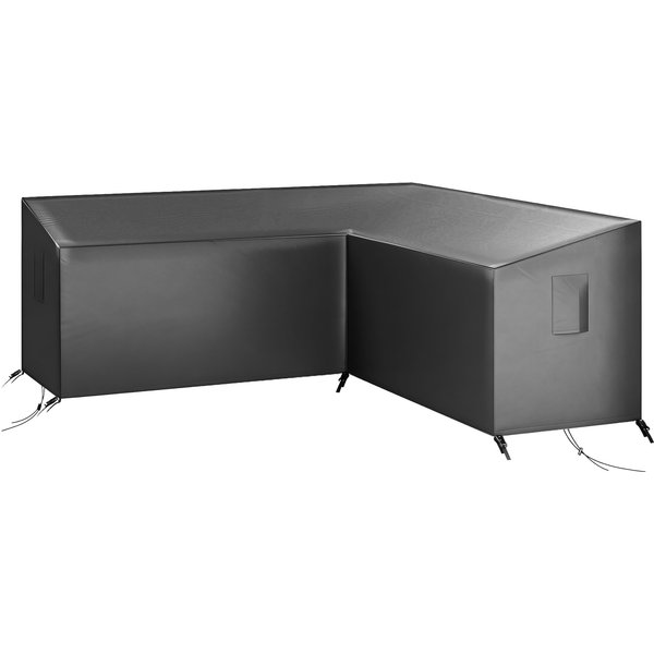 Outsunny Housse De Protection Pour Mobilier De Jardin RéSistante à L'hiver, éTanche, En V, Anti-Uv, Tissu Oxford 420D, 216X216X78 Cm, Noir-image