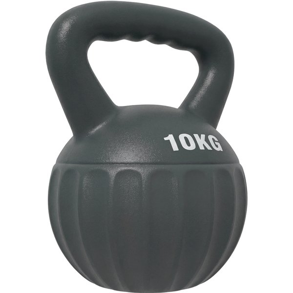 SPORTNOW Kettlebell for Strength Training Kettle Bell with Non-Slip Handle 10 kg Grey | Aosom Ireland