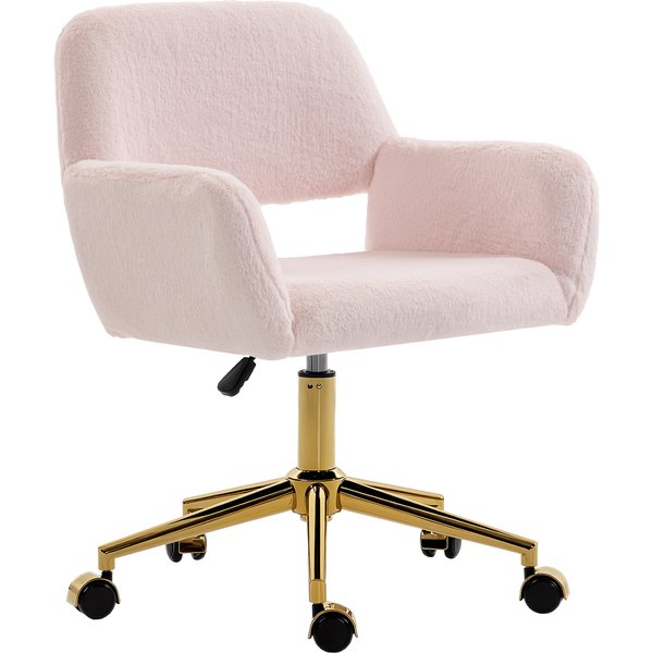 HOMCOM Faux Fur Rabbit Chair - Light Pink