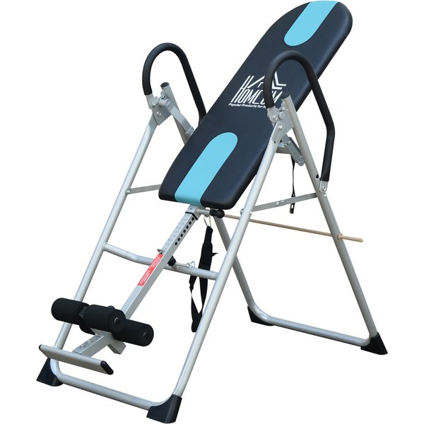 HOMCOM Foldable Gravity Inversion Table Back Therapy Home Fitness Bench Black | Aosom Ireland