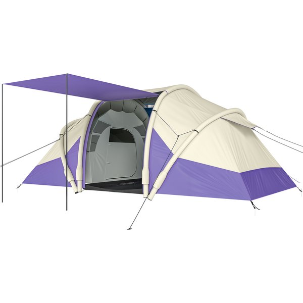Outsunny Inflatable Tent 2 Bedroom Waterproof Windproof Air Tent with Carry Bag for 2-4 Person | Aosom Ireland