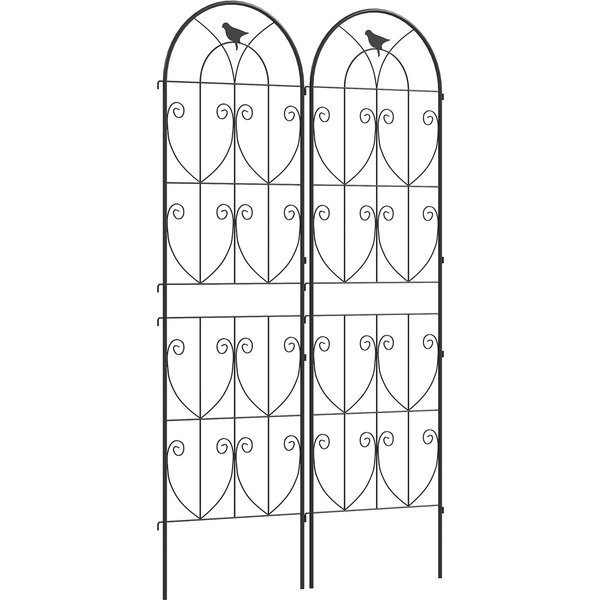 Outsunny Set of 2 Garden Trellis, Metal Fence Panels for Climbing Outdoor Plants, Flowers, 180 x 50cm | Aosom Ireland
