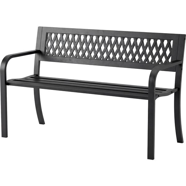 Outsunny Banc D'extéRieur Pour Jardin, 2 Places, Banc De Patio Noir-image