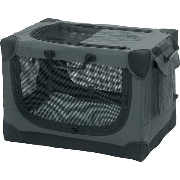 Pawhut Caisse Pliable Pour Chien, Caisse De Transport Avec Coussin, Housse Amovible Lavable En Tissu Oxford Pour Chiens Jusqu'à 4Kg Vert ArméE-image