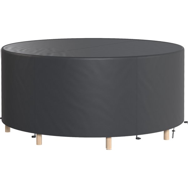 Outsunny Housse De Protection Pour Mobilier De Jardin Hivernale ÉTanche Anti-Uv BâChe Tissu Oxford 420D Ø214X70Hcm Noir-image