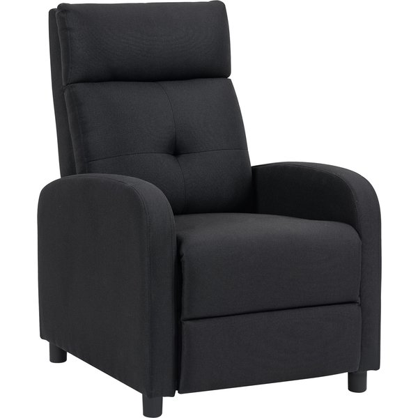 Homcom Fauteuil Relax Inclinable, Repose-Pieds Extensible, Ressorts EnsachéS, Jusqu'à 150 Kg, Noir-image