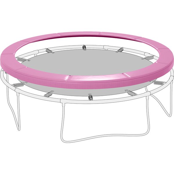 Sportnow Housse De Bord De Remplacement Pour Trampoline, éTanche, RéSistante à La DéChirure, Ø366 Cm, Rose-image