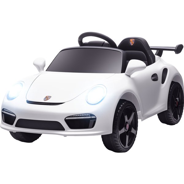 Aiyaplay Voiture éLectrique Pour Enfants Sous Licence Ruf Ctr 3 Clubsport TéLéCommande Double Moteur Roues Auxiliaires Blanc-image
