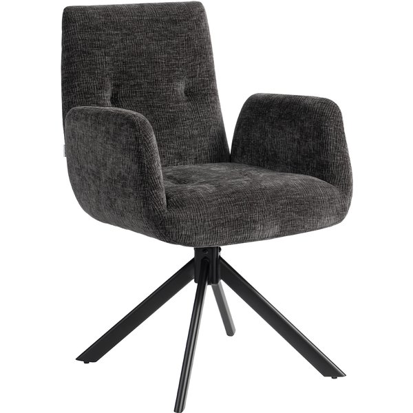 Homcom Fauteuil Rembourré, Fauteuil D'appoint, Design Moderne, Pivotant, Jusqu'à 120 Kg, Noir-image
