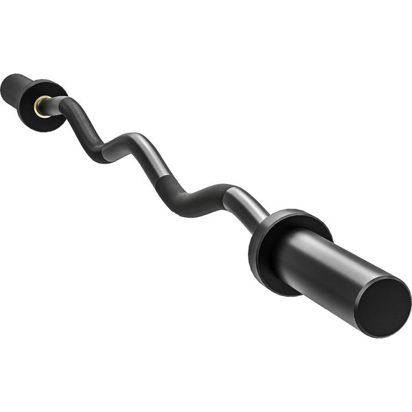 Sportnow Barre Olympique, Barre D'haltéRophilie, Manchons 5 Cm, Acier, Capacité 100 Kg, Noir-image