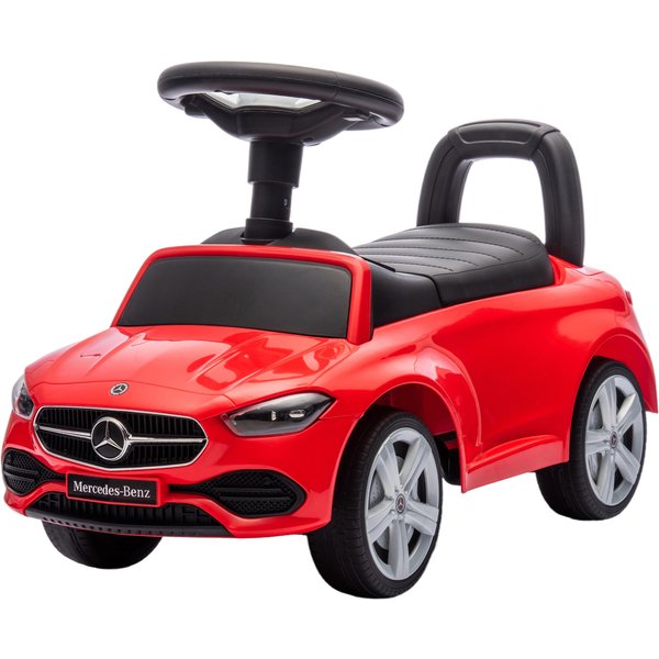 Aiyaplay Porteur Pour Enfants 18-36 Mois Mercedes-Benz Classe C Avec Klaxon Sons De Moteur Et Espace De Rangement Rouge-image