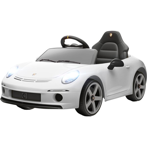 Aiyaplay Voiture Pour Enfants 3-5 Ans Avec Licence Officielle Ruf Gt, TéLéCommande, Ceinture De SéCurité Et Musique, Blanc-image