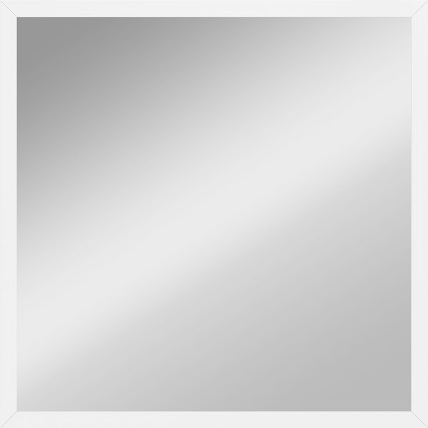 HOMCOM Wandspiegel quadratisch 50 x 50 cm, weißer Holzrahmen, ideal für Badezimmer, Wohnzimmer oder Schlafzimmer Aosom