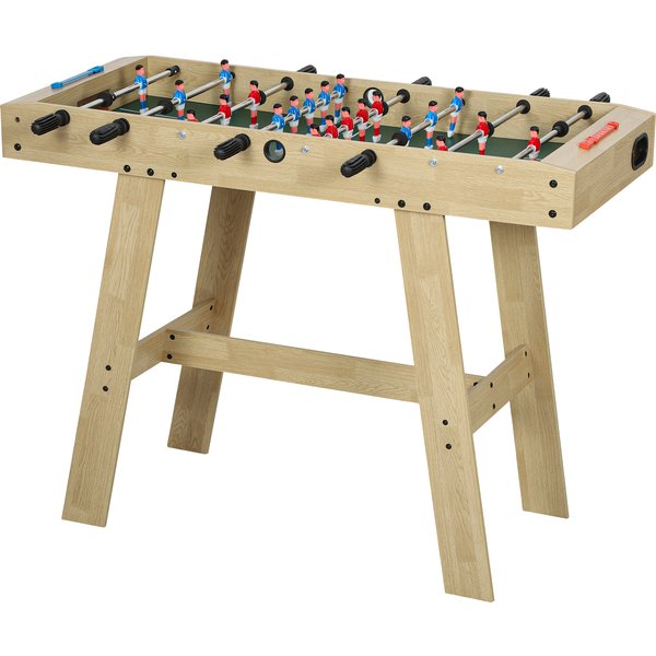 Sportnow Baby-Foot Pour Enfants En Bois Table De Baby-Foot Avec 2 Compteurs 8 PoignéEs Et 22 Joueurs 114X78X88 Cm Naturel-image