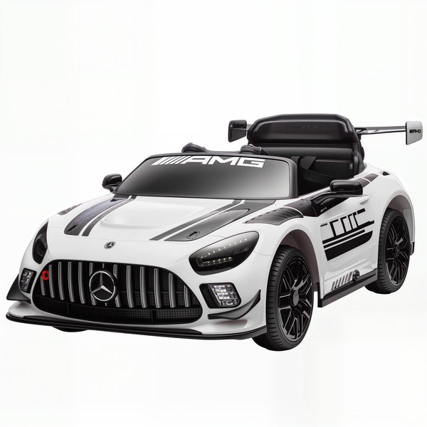 Aiyaplay Voiture éLectrique Mercedes, Aufsitzauto Pour Enfants, 12V Batterie, LumièRes Led, Fonction Musique, Hupe, 3-8 Jahre, Blanc-image