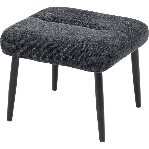 Homcom Pouf D'assise Avec Coussin Moelleux, Pieds En Acier, Repose-Pieds En Tissu Chenille, 45 X 41 X 38 Cm, Gris Foncé-image