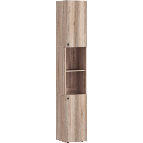 HOMCOM 6-Tier Tall Bathroom Cabinet - Natural
