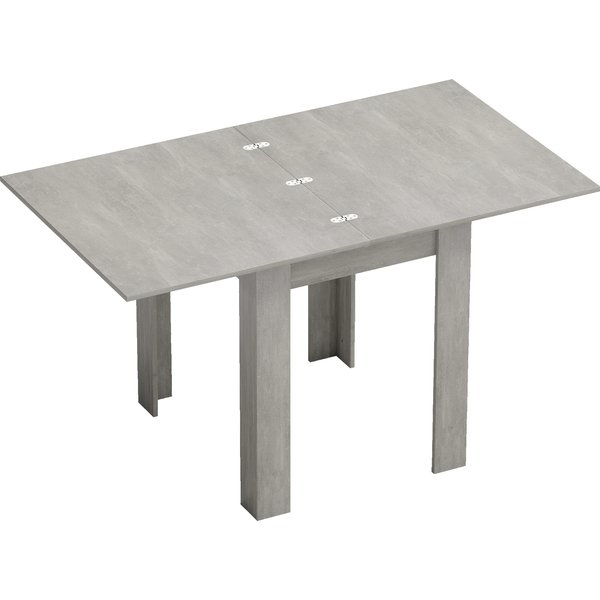 HOMCOM Ausziehbarer Esstisch für 4-6 Personen, Klappbares Design, 70-140cm, platzsparender rechteckiger Ausziehtisch mit rutschfesten Füßen, für Esszimmer Wohnzimmer, Grau Holzoptik Aosom