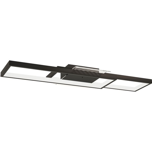 HOMCOM LED Ceiling Light, Modern Dimmable Ceiling Light with Wall Switch & Remote Control, Flush Mount Ceiling Lamp with 3000-6000K Colour Temperatures for Living Room, Bedroom, Black