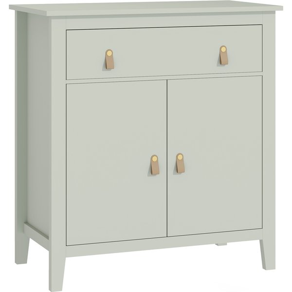 HOMCOM Sideboard, Aufbewahrungsmöbel mit Schublade, Doppeltür, verstellbares Fach, PU-Griffe, moderner Stil, Sideboard für Esszimmer und Küche, 80 x 40 x 90 cm, hellgrün Aosom