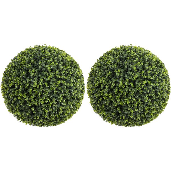 Homcom Boules D'eucalyptus Artificielles 52 Cm En Lot De 2, Plantes DéCo RéSistantes Aux Uv Avec 1086 Feuilles Pour IntéRieur Et ExtéRieur-image