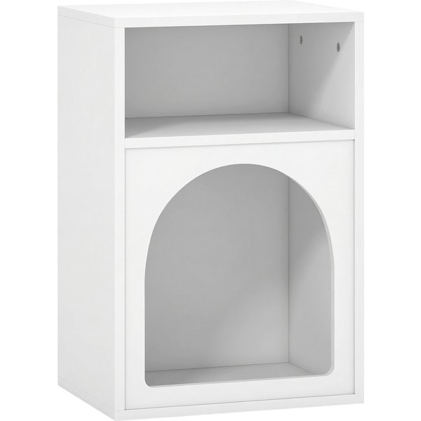 HOMCOM Bedside Table with 2 Open Compartments - White | Aosom Ireland