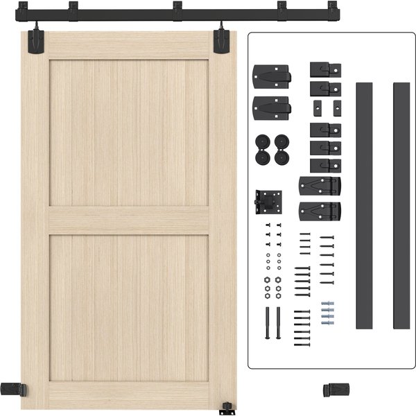 Homcom Kit De Quincaillerie Pour Porte Coulissante Charge Lourde 183 Cm Noir Pour Portes Simples-image