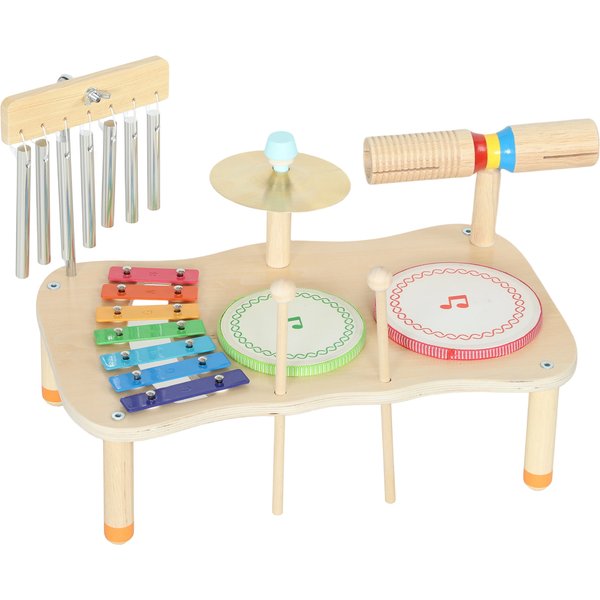 AIYAPLAY Musikinstrumente für Babys, Montessori-Holzspielzeug mit Trommel, Xylophon, Doppeltonglocke, Becken, Windglocke, Geschenk für Jungen und Mädchen ab 2 Jahren, zum Geburtstag Aosom
