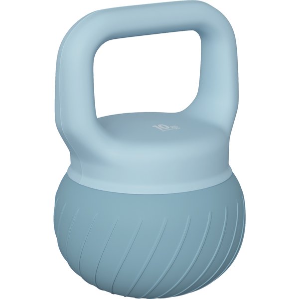 SPORTNOW Kettlebell 10 kg, Soft-Kettlebell mit Metallsandfüllung und rutschfestem Griff, für Krafttraining zu Hause und im Fitnessstudio, Hellblau Aosom