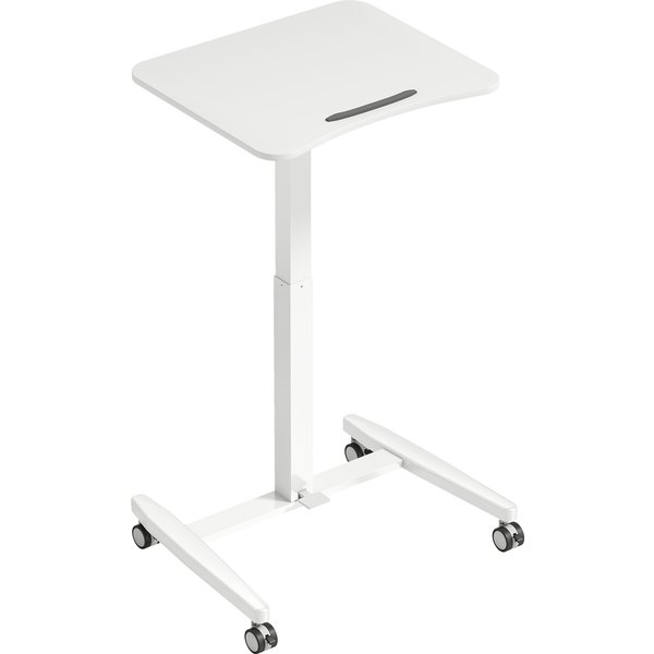 HOMCOM Height-Adjustable Standing Desk, Tilting Top, Casters and Steel Frame, 60.5 x 52 x 75-114 cm, White | Aosom Ireland