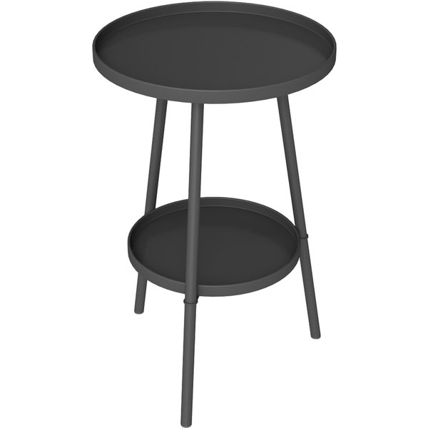 Outsunny Two-Tier Metal Garden Table - Black | Aosom Ireland