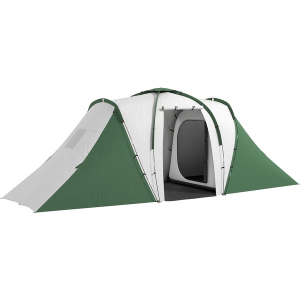 Outsunny Family camping tent 4-6 pers. waterproof lightweight easy to set up 2 large doors dim. 5.55L x 2.25l x 1.9H m | Aosom Ireland