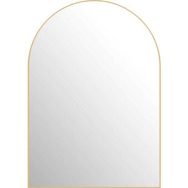 HOMCOM Arched wall mirror bathroom mirror with aluminum alloy frame for bedroom living room entry 50 × 70 cm gold | Aosom Ireland