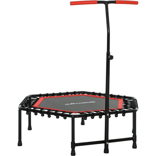 SPORTNOW 114 cm fitness trampoline, elastic cords, 3-position adjustable handle, quiet exercise trampoline, red | Aosom Ireland
