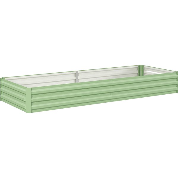 Outsunny Metal Raised Garden Bed Planter Box Outdoor Planters for Growing Flowers, Herbs, Green, Light Green | Aosom Ireland