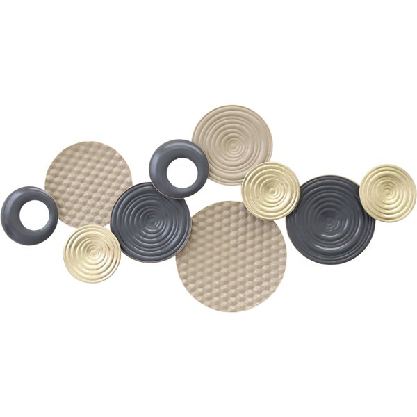 HOMCOM Metal Wall Art, Modern Hanging Wall Decor with Multi-Disc Design for Living Room Bedroom Dining Room