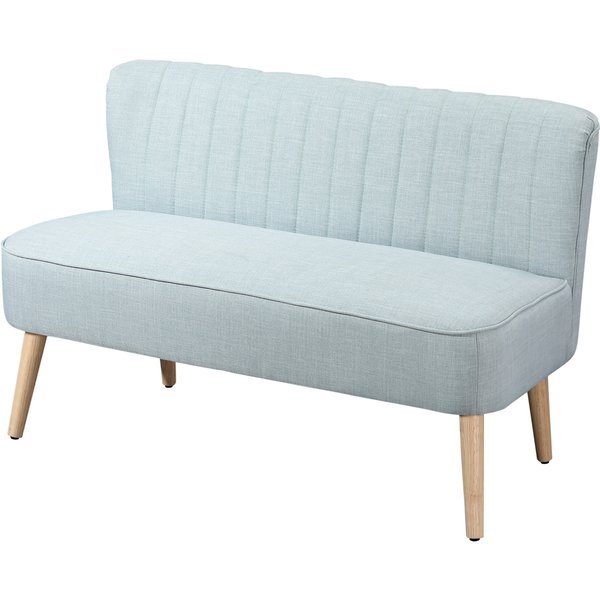 Homcom Canapé 2 Places, Rembourrage Moelleux, Housse Facile D'entretien, Jusqu'à 220 Kg, 117 X 56,5 X 77 Cm, Vert Clair-image