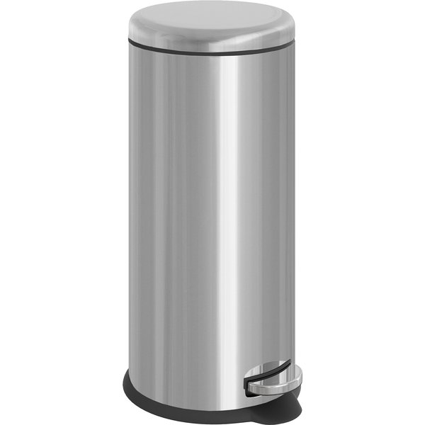 HOMCOM Treteimer 30L Edelstahl Pedal-Mülleimer mit Inneneimer Klappdeckel hygienisch und silber für Küche und Badezimmer Aosom.de