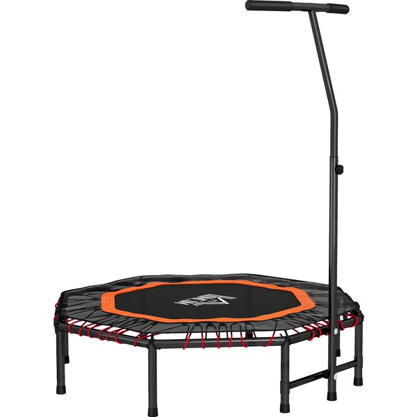HOMCOM Fitness Trampoline, Bouncer with Adjustable Handle, Max Load 150 kg