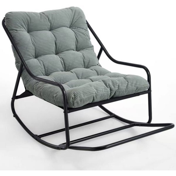 Outdoor-Schaukelstuhl mit Komfortkissen, für Wohnzimmer, Schlafzimmer, Lesezimmer, 75x116x82 cm, Hellgrün