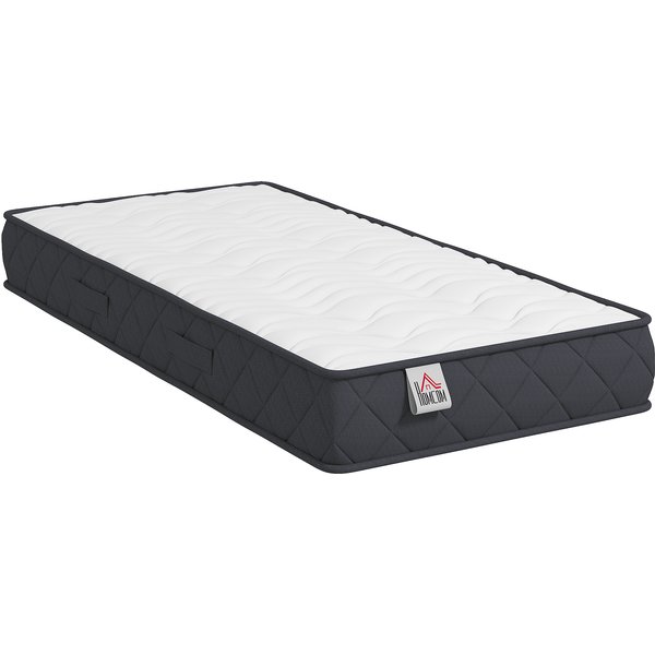 HOMCOM Matratze 90x190 cm, Einzelmatratze, Memory-Schaum, 20 cm Höhe, wellengeschnittener Schaum & verstärkte Kanten, OEKO-TEX-zertifiziert, mittlere Festigkeit Aosom