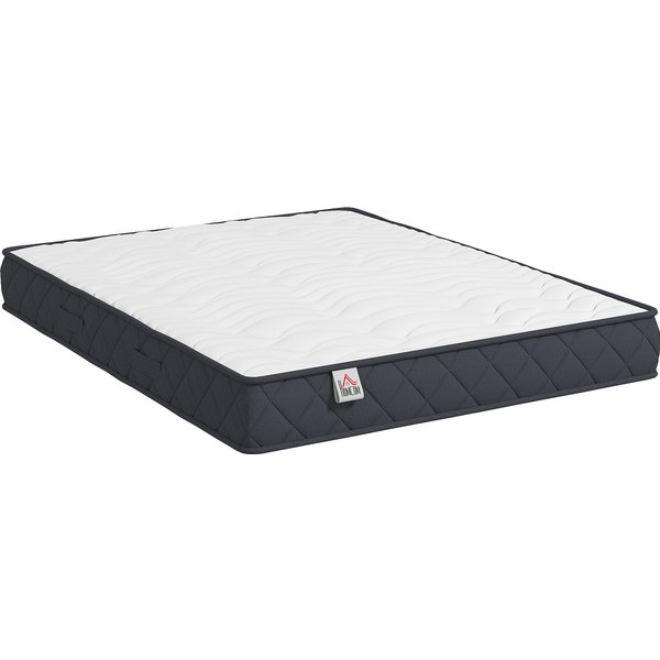 HOMCOM Matratze 140x190 cm, Doppelmatratze, Memory-Schaum, 20 cm Dicke, gewellter Schaum & verstärkte Kanten, OEKO-TEX-zertifiziert, mittlere Festigkeit Aosom